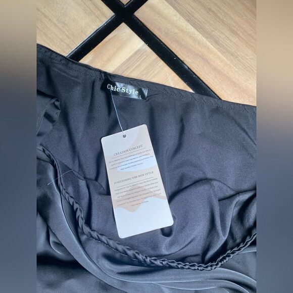 Black single shoulder dress - Picture 2 of 6